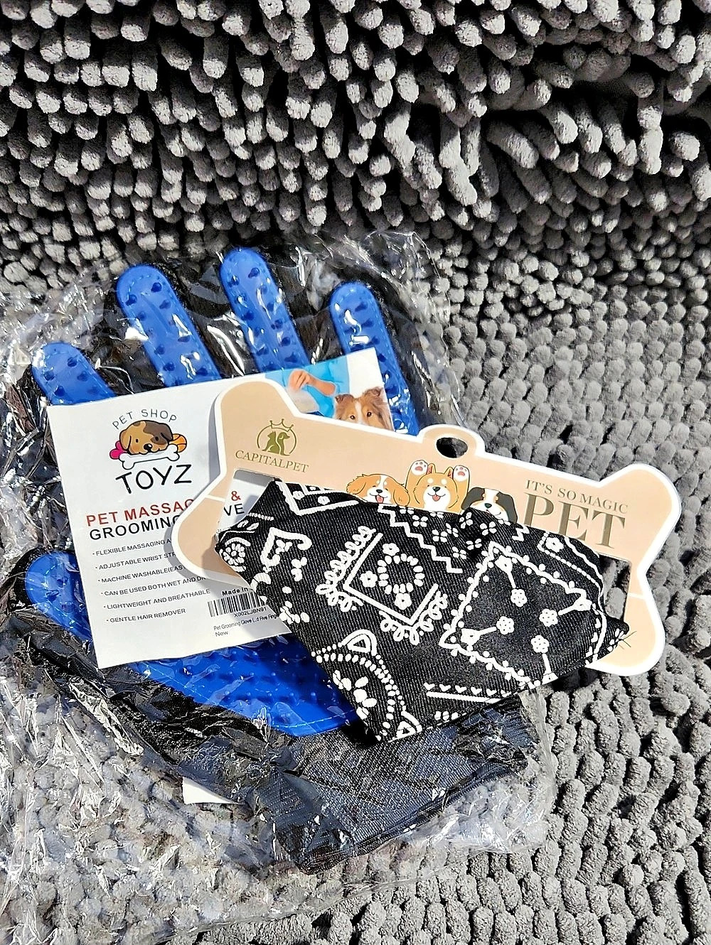 Toyz Pet Massage Grooming Brush Set Blue Pet Grooming Set NWT